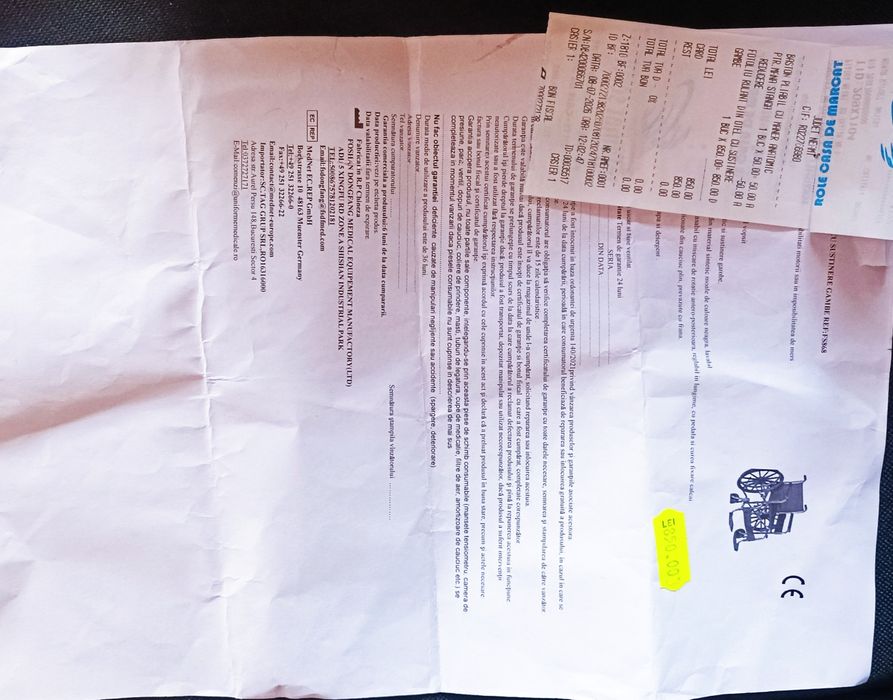 Carucior cu rotile fotoliu rulant nou nouț