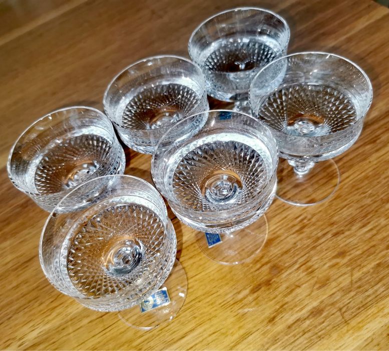 Кристални чаши шампанско сет комплект сервиз маркови оловен кристал