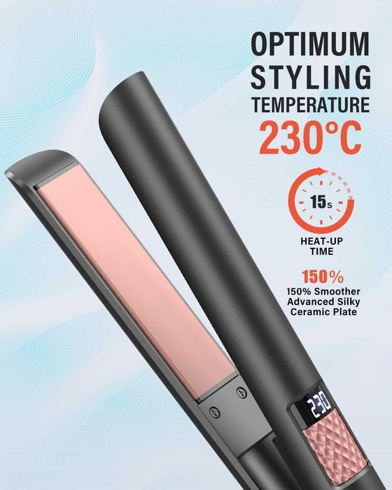 Преса за коса, турмалинова керамична дисплей, регулируема температура