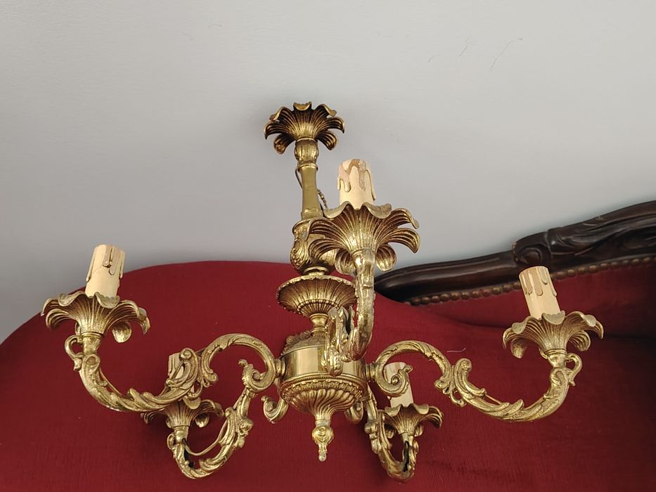 Superb candelabru antic in stilul francez Louis cu 5 brațe ,piesa cu o