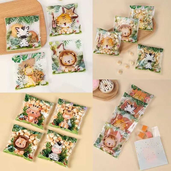 Плътни найлонови торбички с ушички за лакомства и подаръци