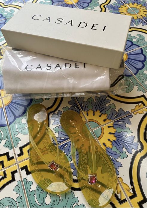 Оригинални чехли с камъни Casadei Jelly, 35