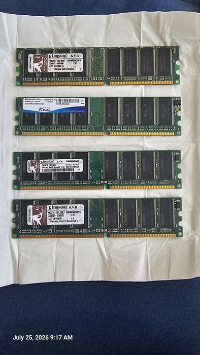 4бр. DDR1 RAM 400mhz 1G/512Mb