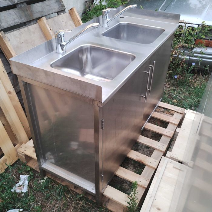 Мивка,двойна,неръждаема