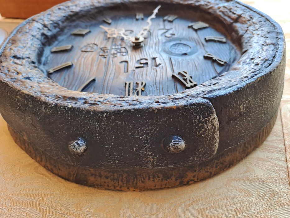 ceas de perete lemn fier forjat