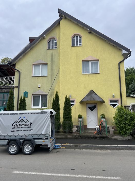 Curatare exterioara cladiri, fatada, pavaj, hale metalice, geamuri etc