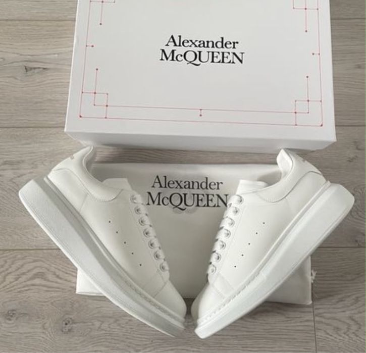 Adidasi Alexander Mcqueen albi full top quality piele