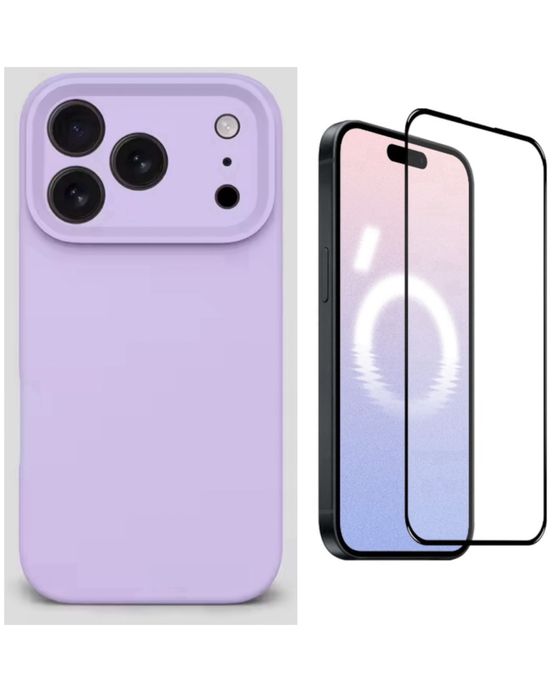 Husa Classic Alcantara + Folie Sticla Iphone 17/17 AIR/17 PRO/ PRO MAX
