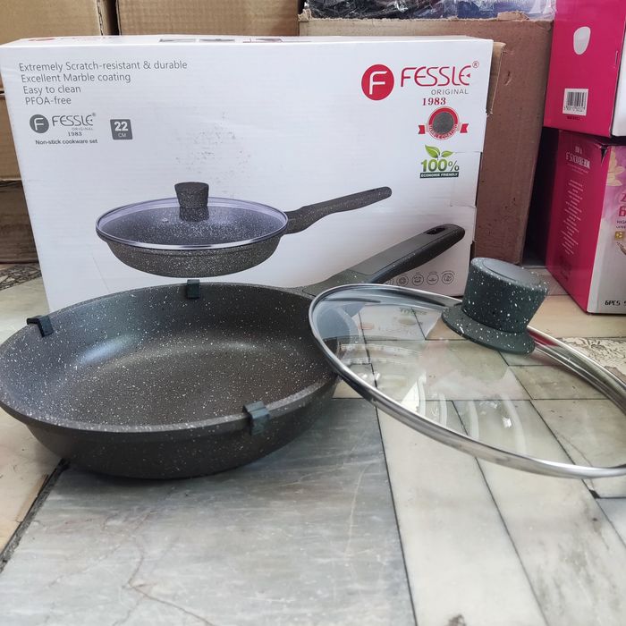 сковорода с крышкой fessle original с гранитным покрытием