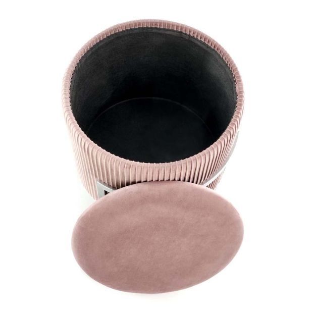 Розова табуретка с ракла за съхранение