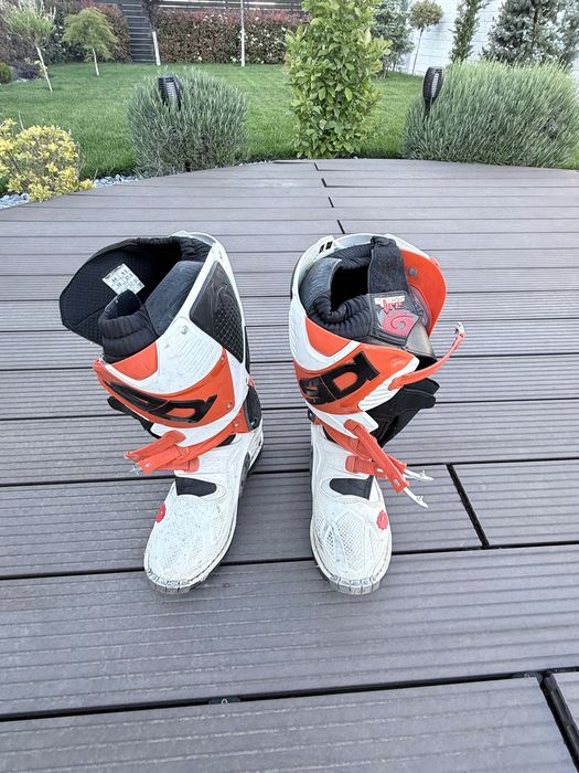 Cizme Enduro Motocross Sidi Crossfire 3 alb/portocaliu 44