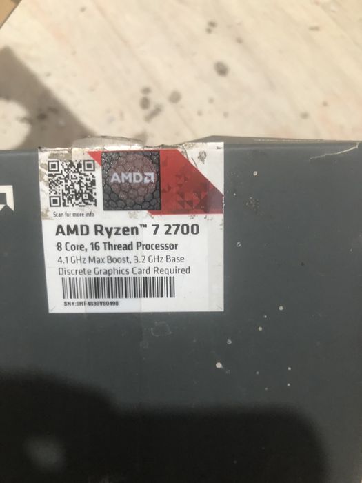 Процессор AMD Ryzen 7 2700 8 core 16 thread processor