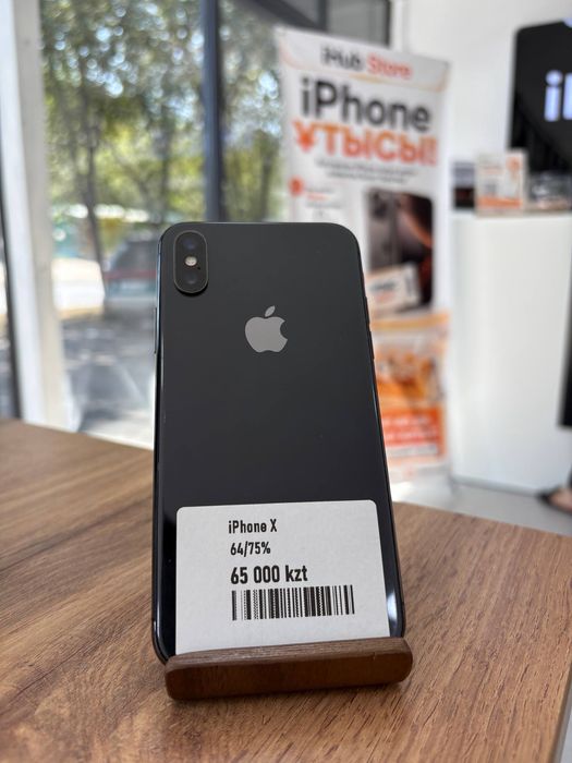 iPhone X•64GB/75%Black  Айфон Х•64Гб/75%Черный