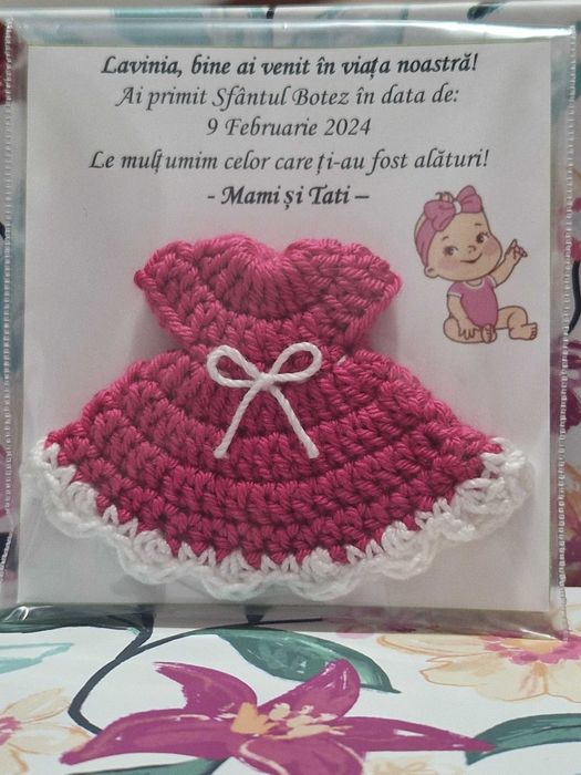 Marturii botez handmade crosetate
