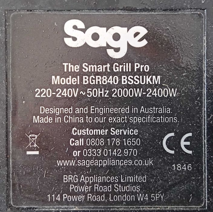 Контактен грил SAGE BGR840BSS/ Smart