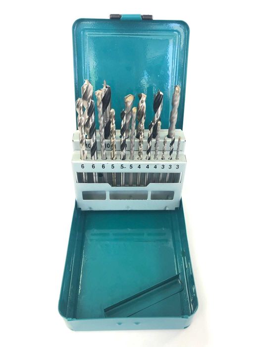 свредла, свредло Makita 18 бр. за метал, дърво, камък, 3-10 мм