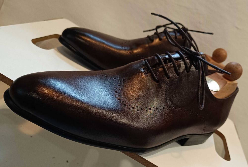 Pantofi wholecut 43 44 de lux Battisto Lasconi NOI piele naturala moal