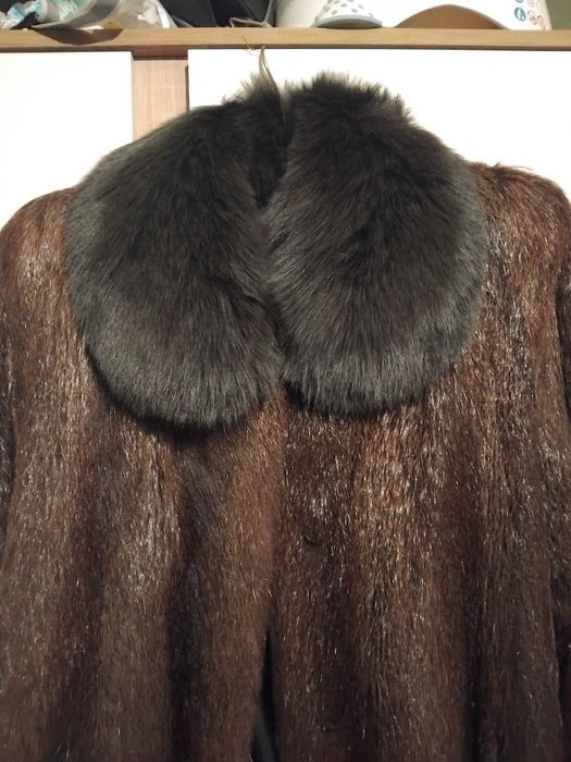 Кожено палто нутрия