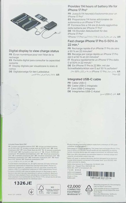 Baterie externa Belkin PowerBank 20k [#18195#]