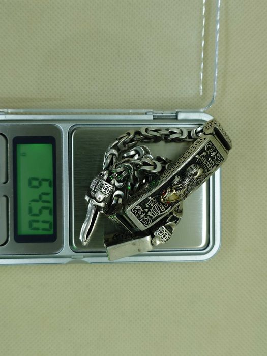 Brățară chinezeasca masivă din argint 925 – bizantin, cu Pixiu