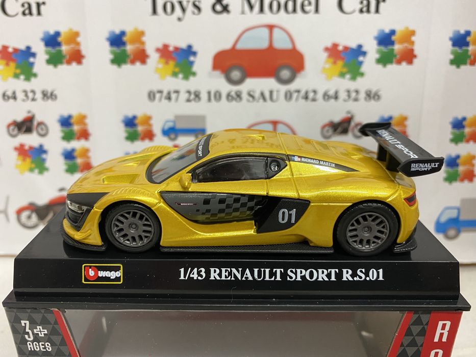 Bburago RENAULT SPORT RS galben machetă auto Rally scara 1:43