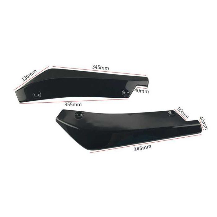 Set Ornamente Prelungiri Extensii LIP Bara Spate Flapsuri,Negru Lucios