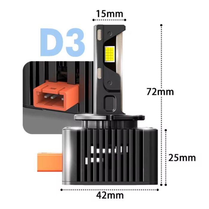 Set Doua Becuri Led D1S,D2S,D3S,D4S 180W/23000Lm/6000K
