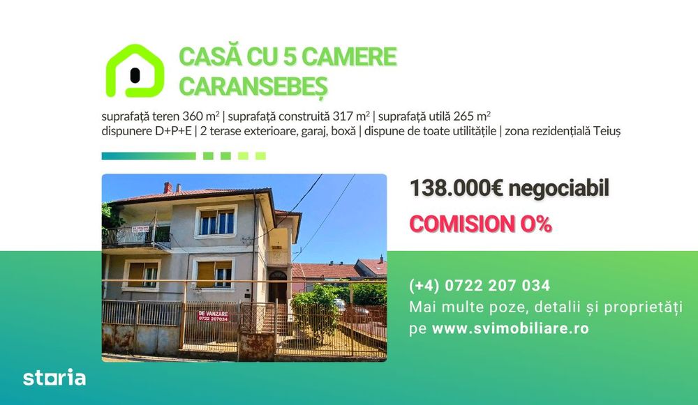 Comision 0 - Casa cu 5 camere in zona Teius