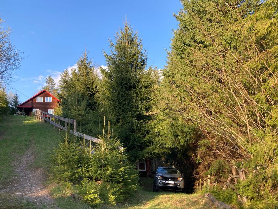 Vand(sau schimb cu apartament in Arad) 2 cabane si un teren pt. parcare,in Apuseni( Arieseni-Garda) la 100m de DN75.