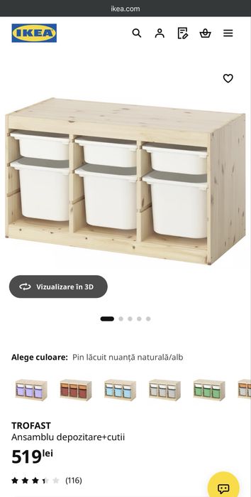 Ikea Trofast Depozitare din lemn natural