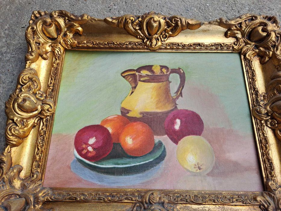 tablou pictura pe lemn 52/42 cm semnat