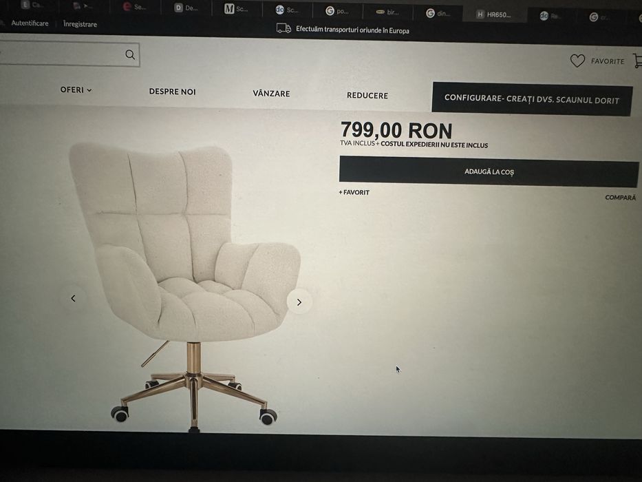 Scaun de birou cu rotile