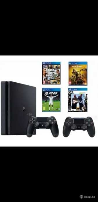 Play Station 4, 10 игр, 2 джойстика. без дисков.