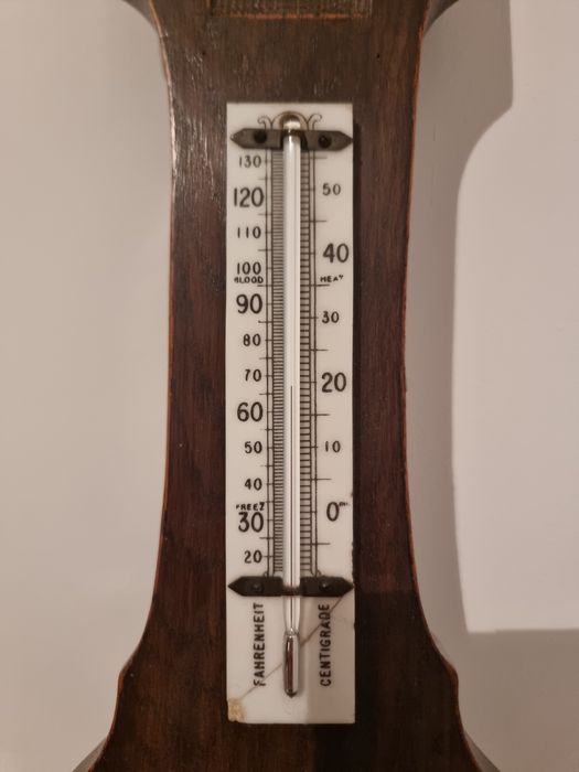 Barometru mural vintage Made in England cu termometru