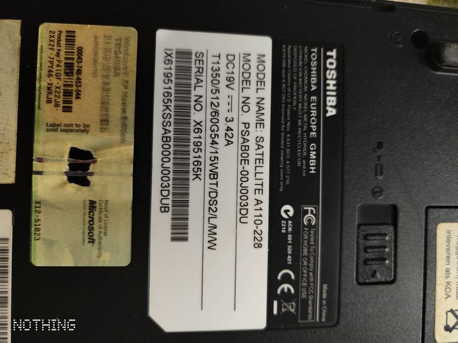 Toshiba Satellite нотбук
