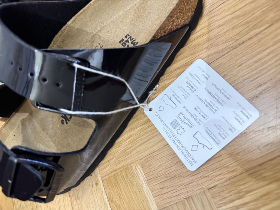 Papuci Birkenstock Negru lăcuit 37, 38, 39