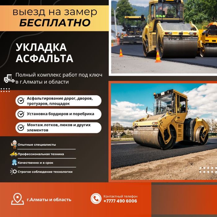 Асфальтирвание Укладка Асфальт