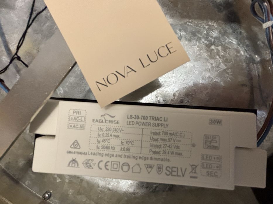 Plafoniera LED Nova Luce Cantria, negru/auriu, 31W, alb cald 3000K