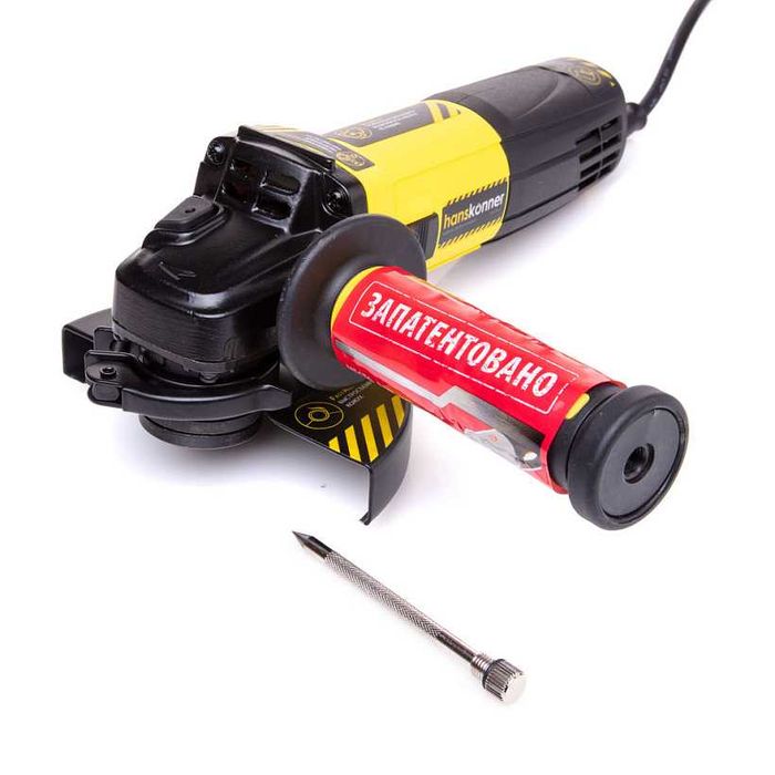 Болгарка УШМ Hanskonner 125мм.1.1кВт. 10000 Об.мин. Эл.защита Двиг.