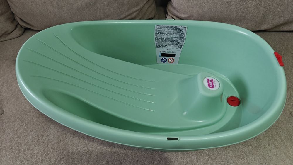 Set baie bebe: Cădiță anatomică OK Baby Onda + Colac gât Baby Swimmer