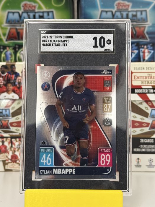 Card Kylian Mbappe - Topps Chrome - PSG 2021/2022 - SGC 10