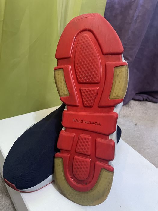 Balenciaga Navy Speed Runners High-Top