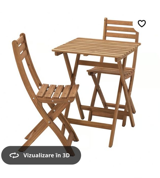 Scaune + masa balcon/ terasa, Ikea