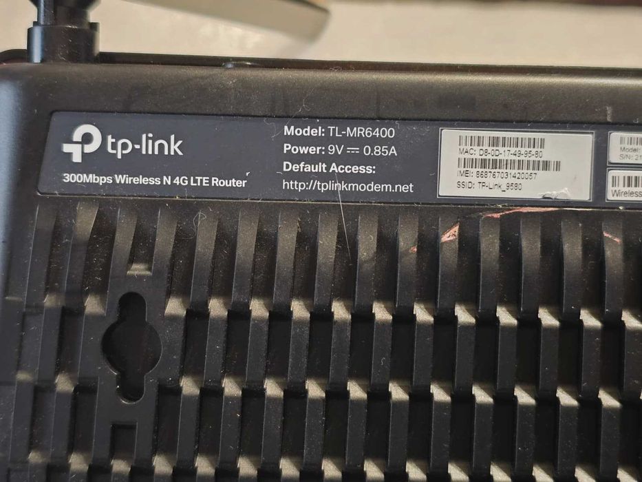 Modem Wireless TP-Link TL-MR6400, N300, 4G LTE, SIM, Internet backup