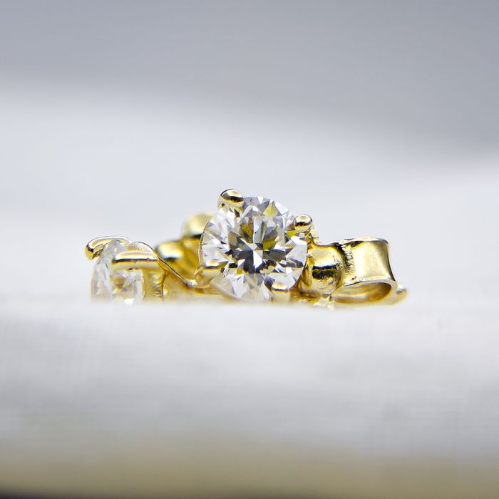 Златни обеци 14ct с Брилянти