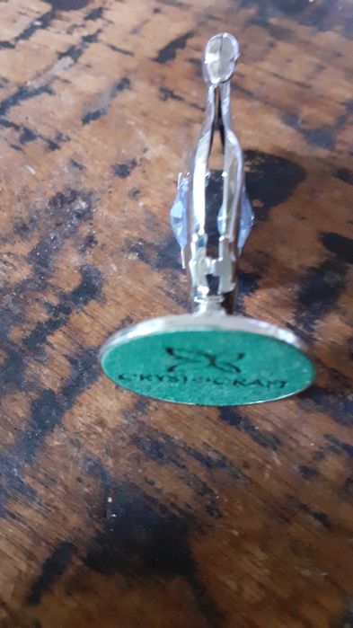 метален декоративен лебед CRYSTOCRAFT антикварен Swarovski кристали