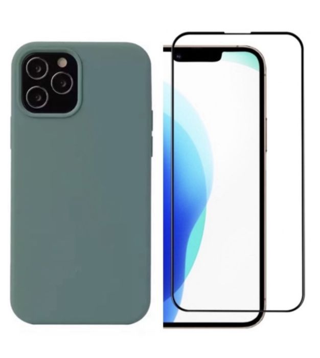 Husa Silicon Defen Case Thin +Folie Sticla Iphone 13/14/15/16E PRO MAX