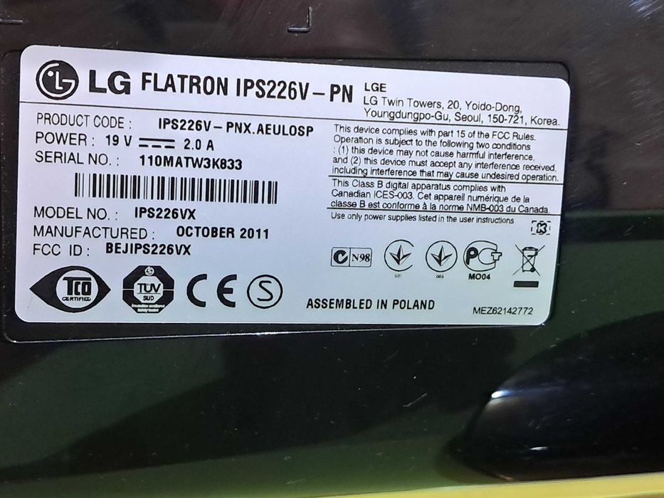 LED Monitor / Display LG IPS226V-PN -22 inch Full HD