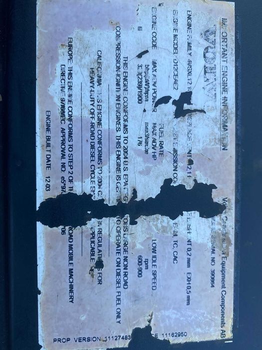 Motor Volvo D12CEAE2 pentru excavator