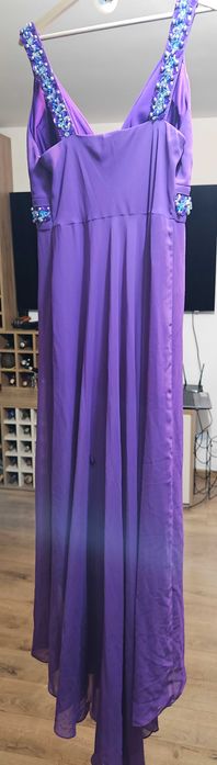 Rochie lunga mov cu pietre aplicate,marimea 46